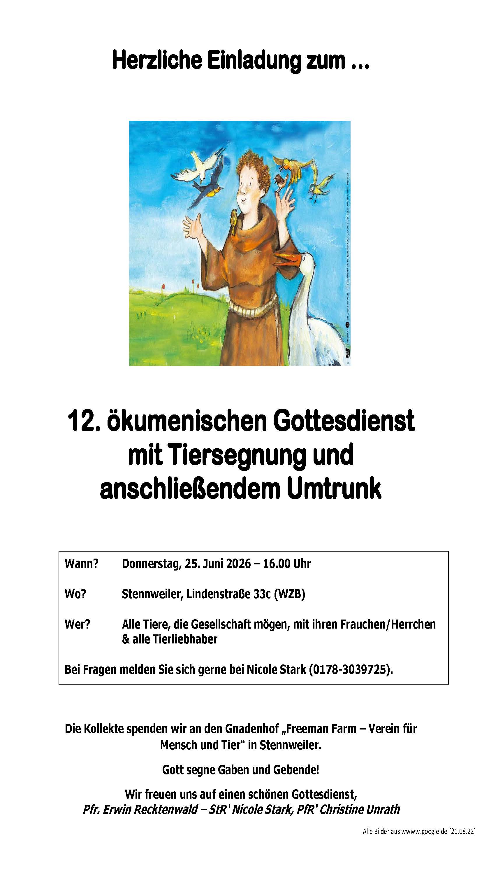 12te Tiersegnung 2026-Flyer