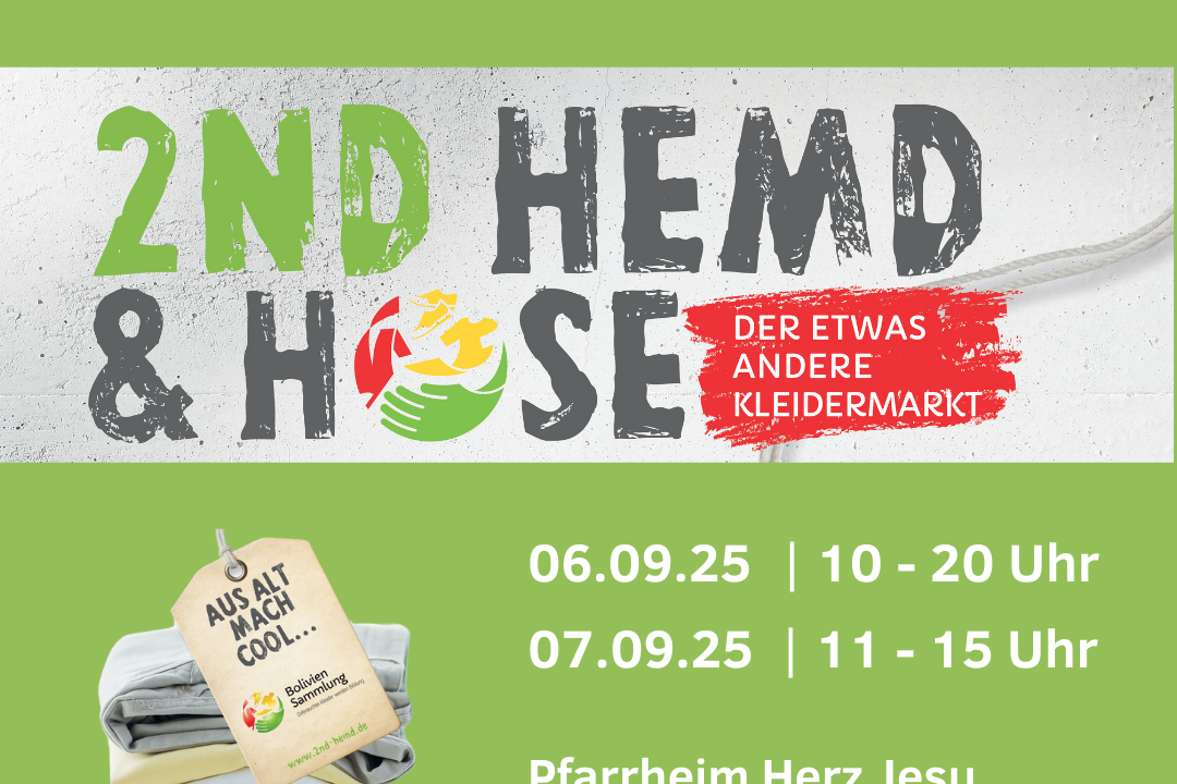 2nd Hemd-& Hose-Gebrauchtkleidermarkt am 06. und 07.09.2025 in Neunkirchen