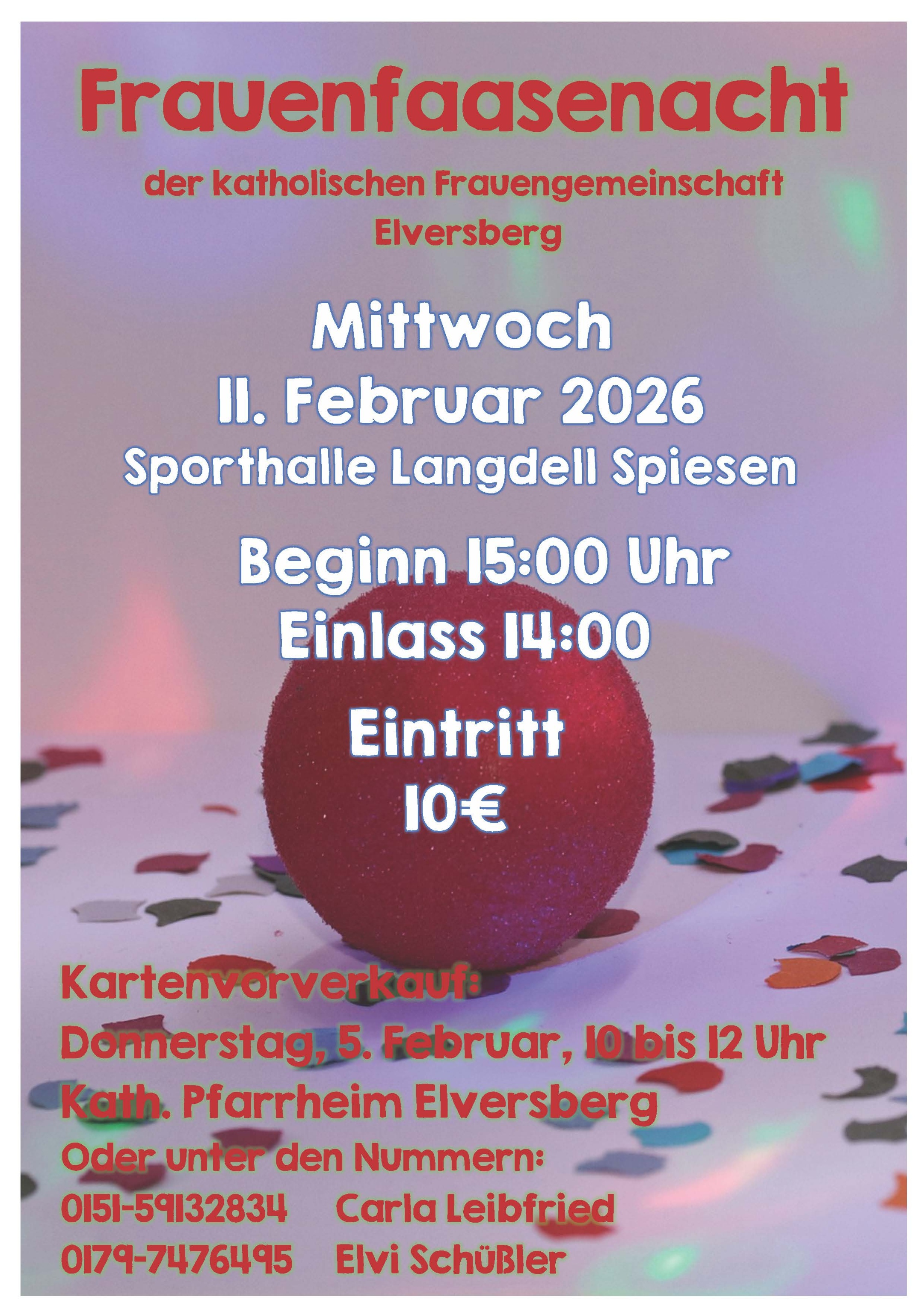 Fasching kfd Elversberg Plakat 2026
