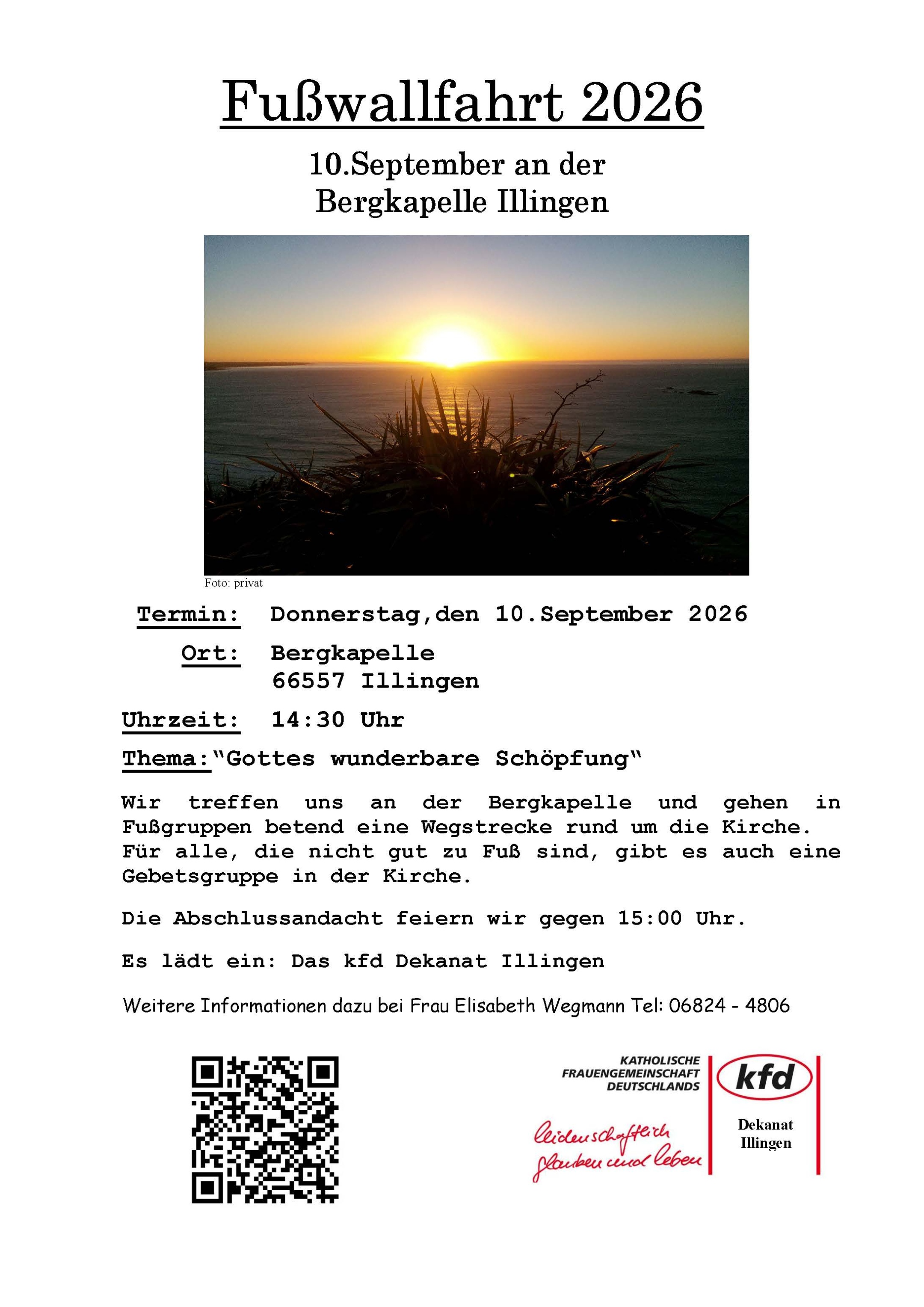 Flyer Fußwallfahrt 2026 Illingen