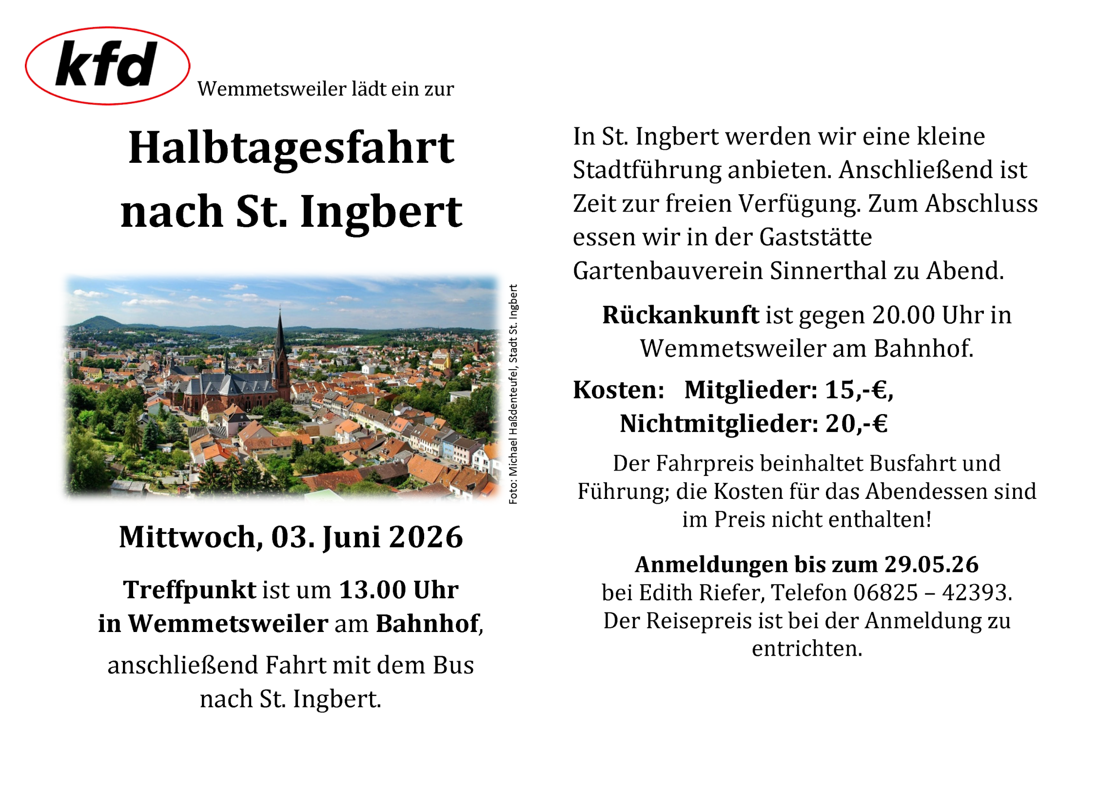 Halbtagesfahrt nach St. Ingbert