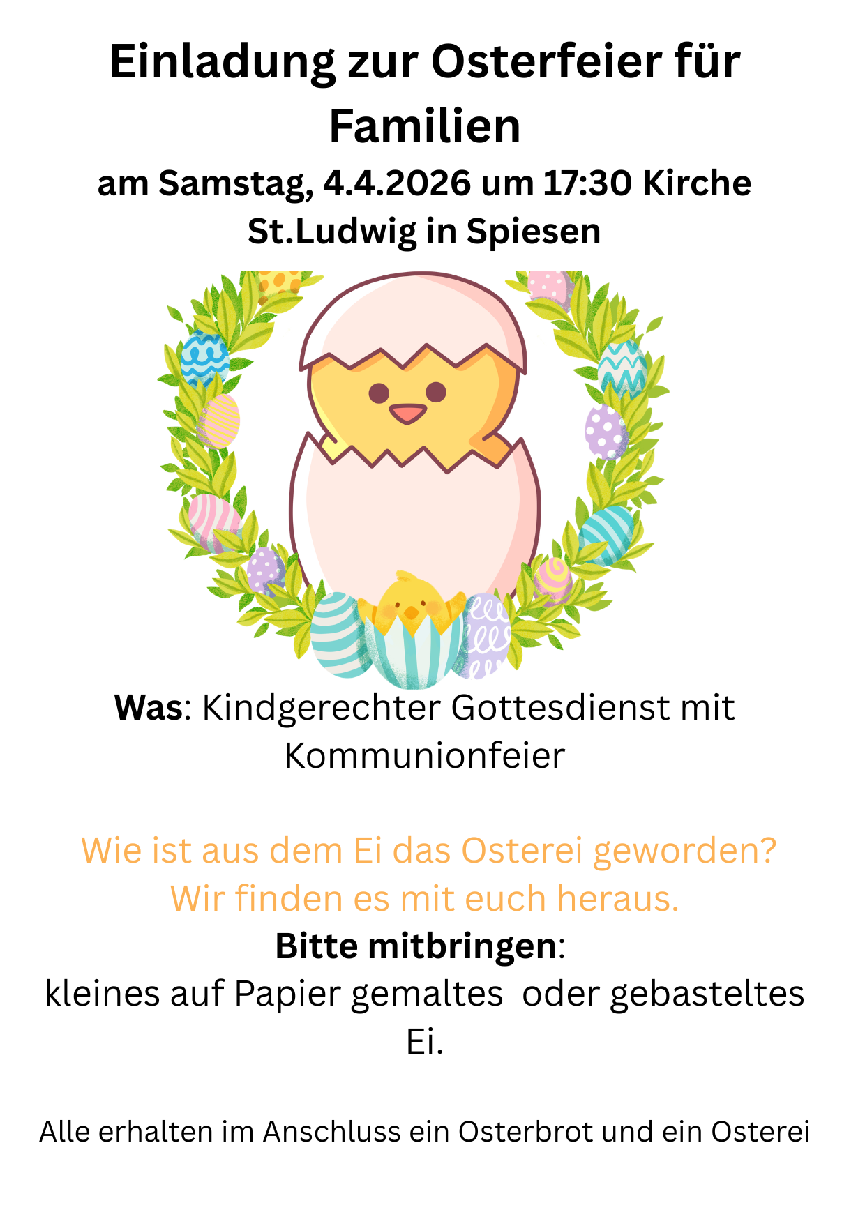 Osterfeier für Familien
