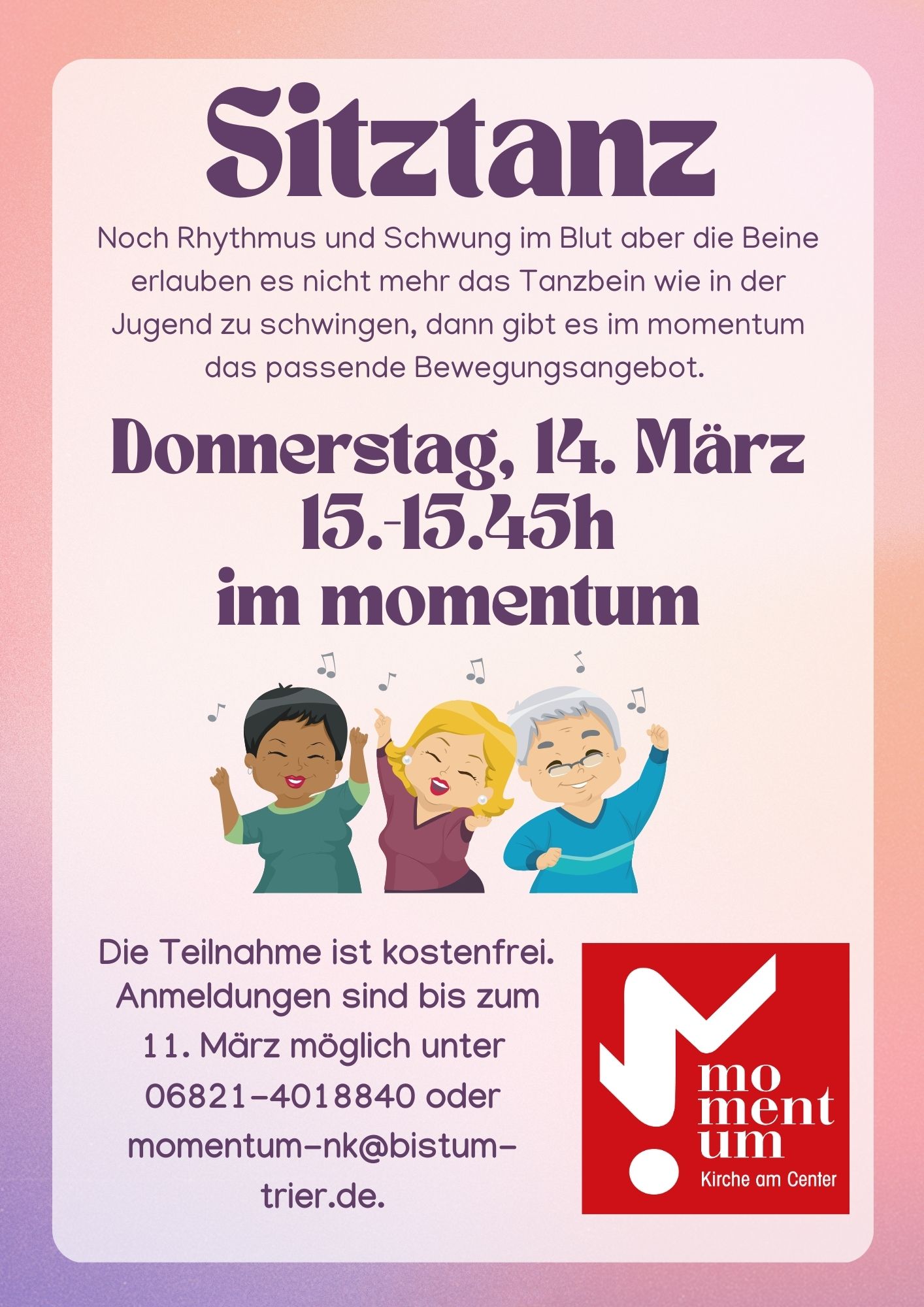 Sitztanz im momentum am 14.03.2024