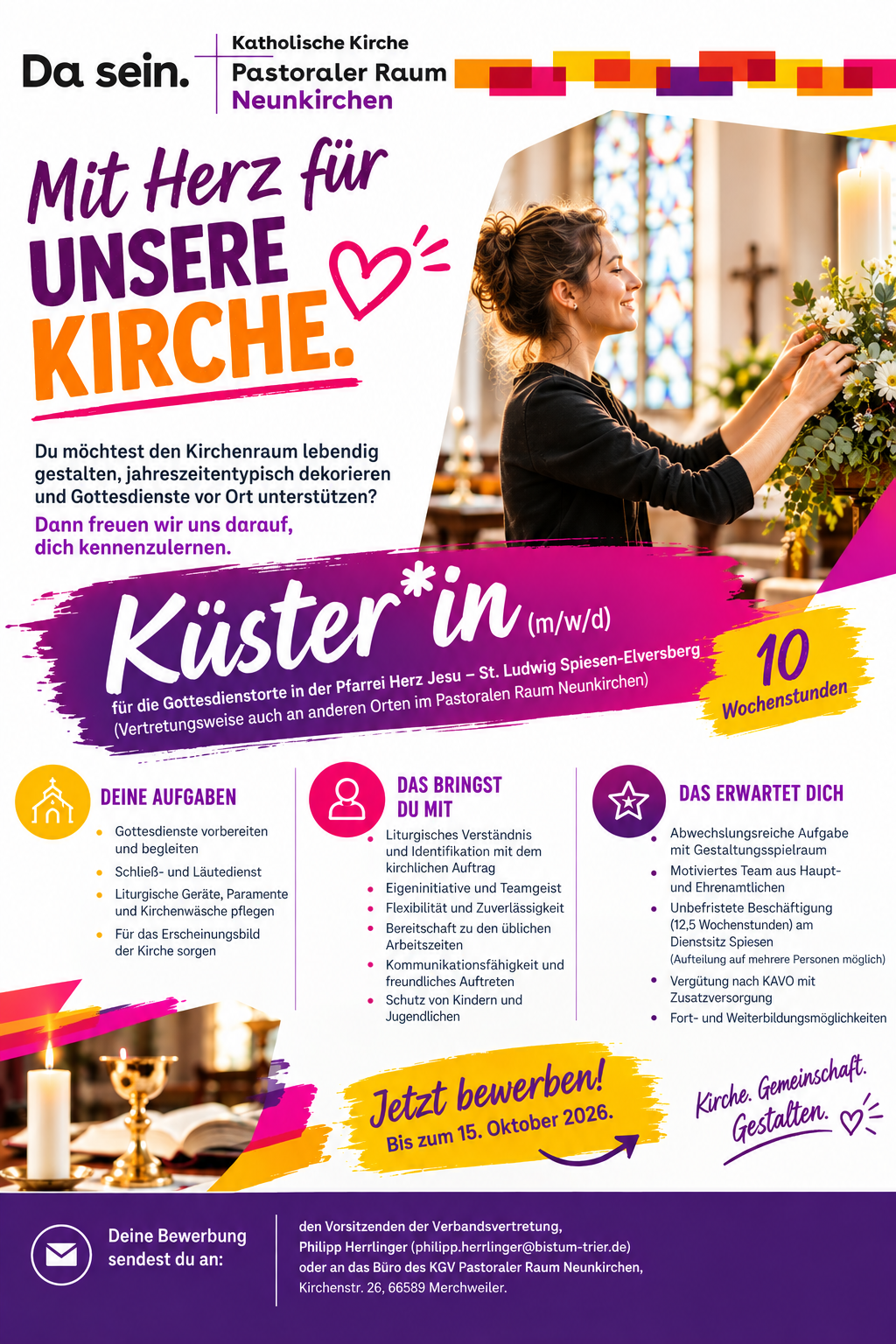 Stellenausschreibung Küsterdienst in Spiesen-Elversberg