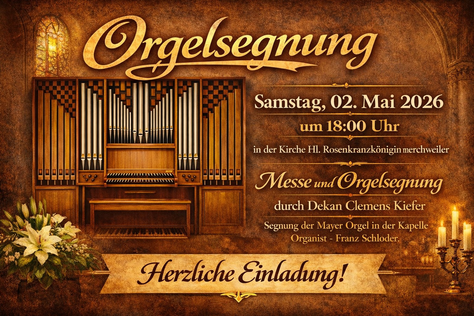 Orgelsegnung am 02.05.2026 in Merchweiler