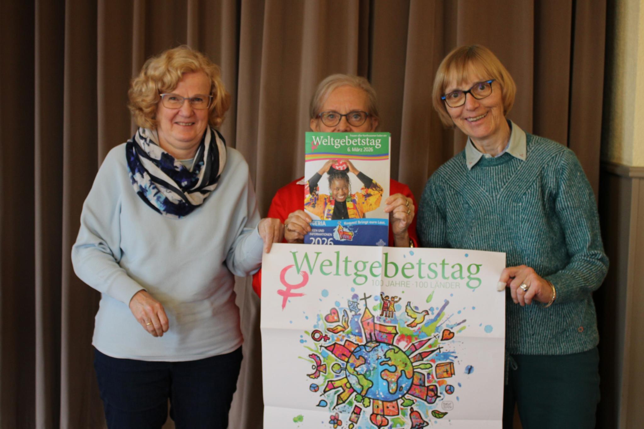 Christine Vorländer (Neuweiler), Karin Klein (Elversberg) und Christiane Siewert (Sulzbach) freuen sich auf den Weltgebetstag am 6. März.