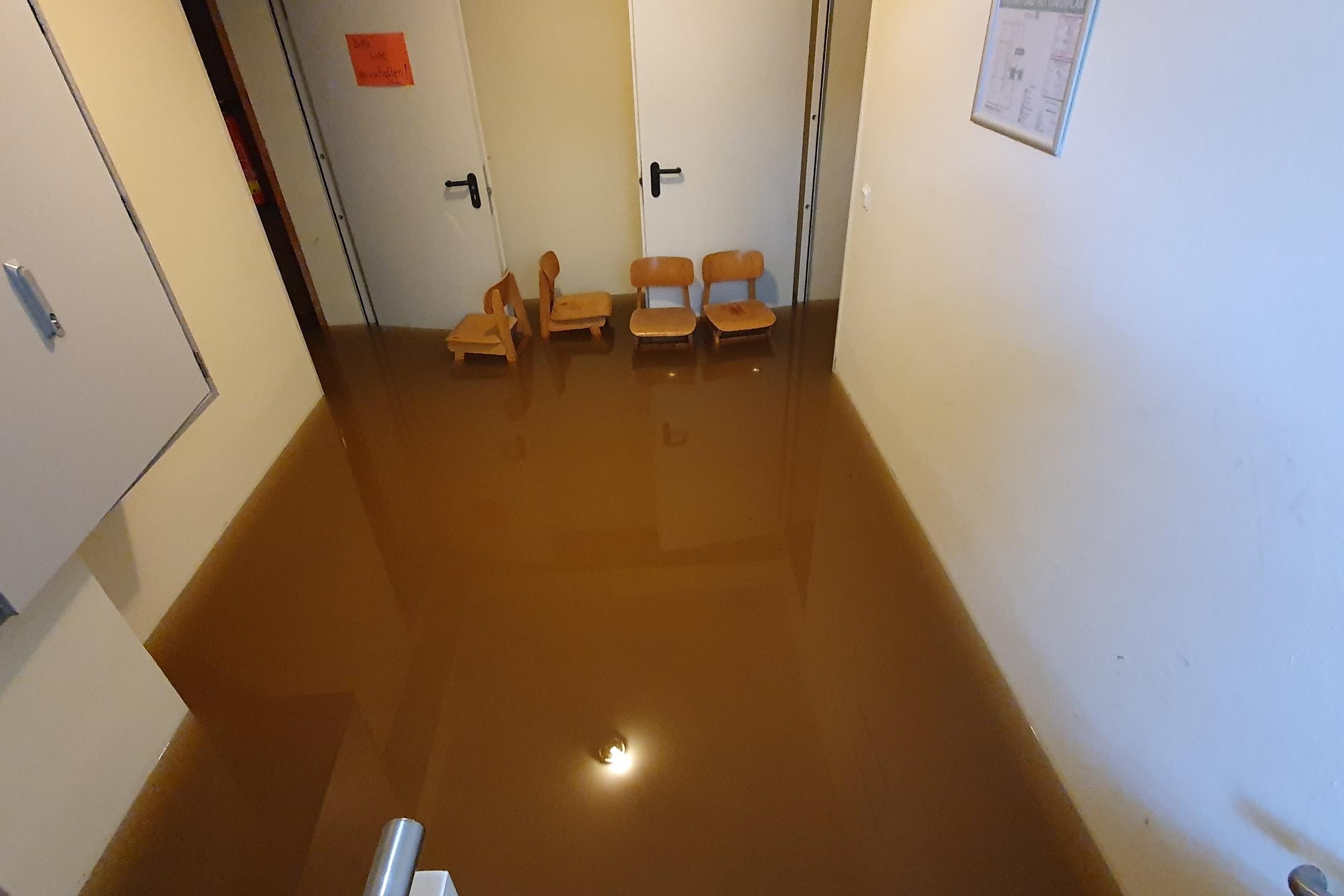 Hochwasser in der katholischen Kita St. Johannes Wellesweiler.